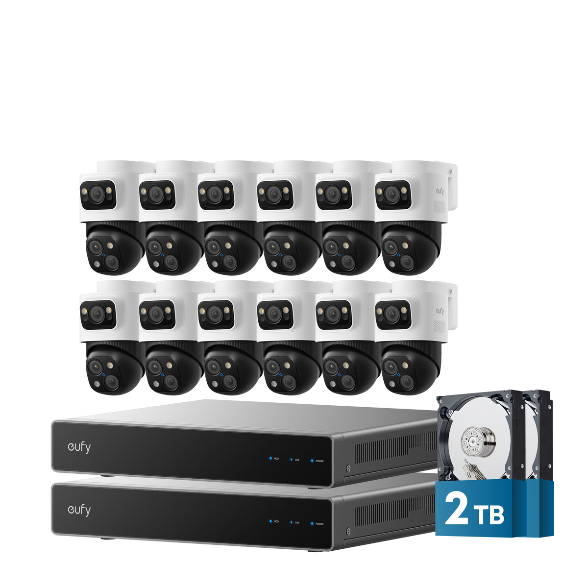 eufy 12-Cam Kit PoE NVR Security System S4 Max with Dual-NVR