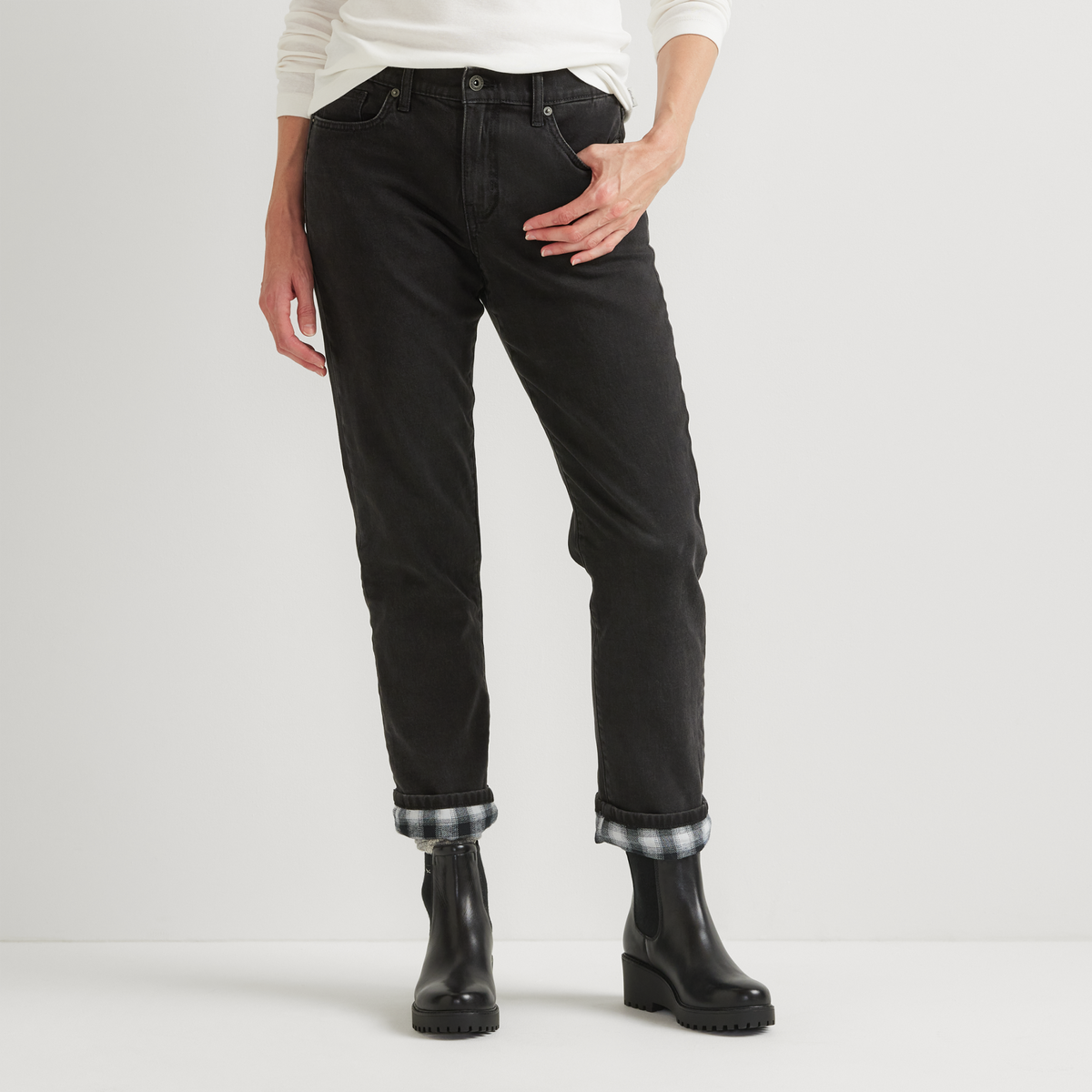 Eddie Bauer Women's Boyfriend Flannel-Lined Jeans product image