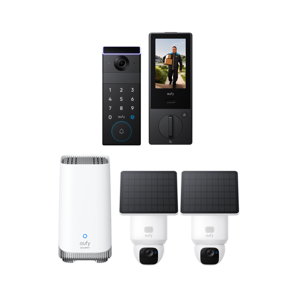 eufy SoloCam E30 (2-Cam Pack) + FamiLock S3 Max + HomeBase™ S380 White