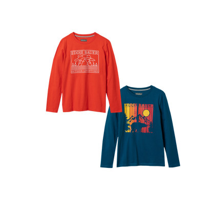 Eddie Bauer Boys Graphic Long-Sleeve T-Shirt - 2 Pack alternate view 5