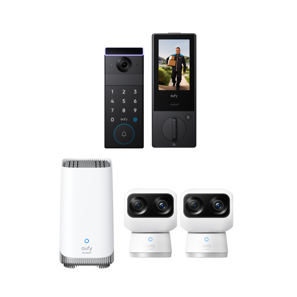 eufy FamiLock S3 Max + Indoor Cam S350 ×2 + HomeBase™ S380 White