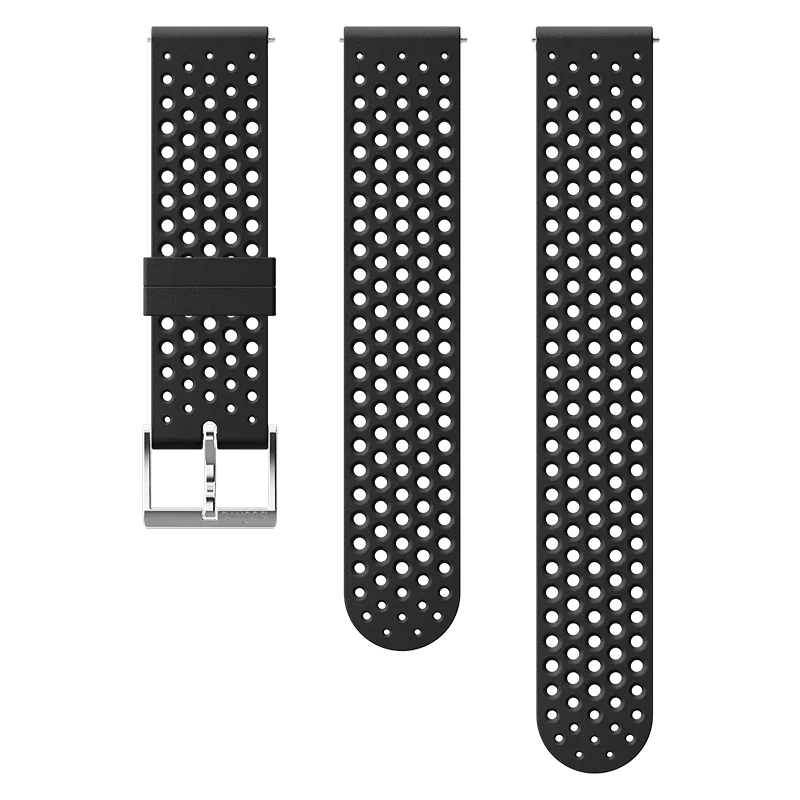 Suunto 20mm Athletic 1 Silicone Strap Black Steel Size S+M