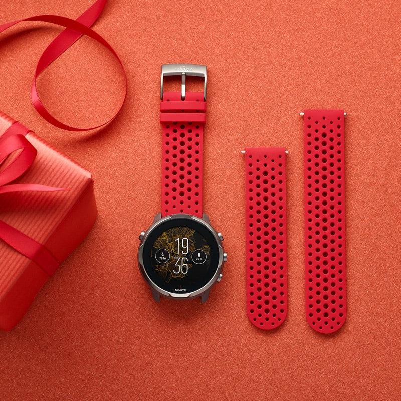 Suunto 24mm Athletic 1 Silicone Strap Red Grey Size S+M