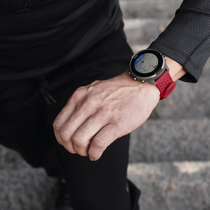 Suunto 24mm Athletic 1 Silicone Strap Red Grey Size S+M